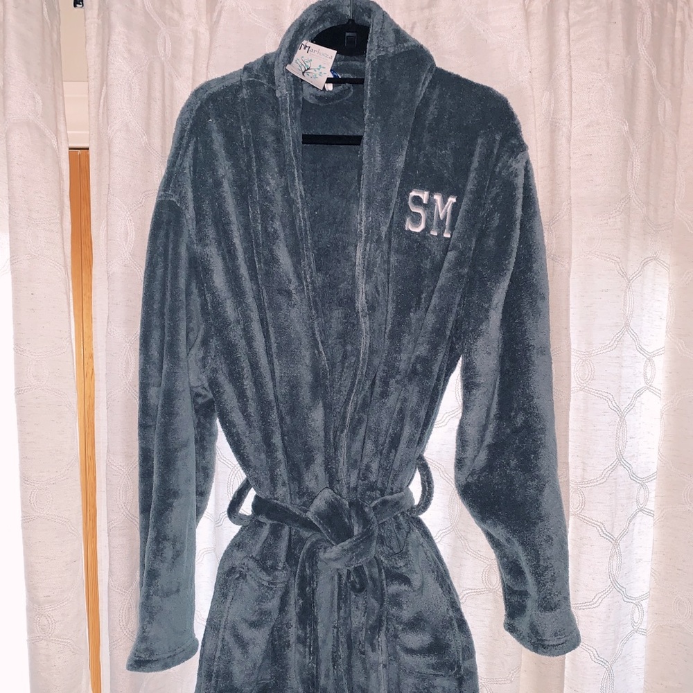 Monogrammed Dark Gray Robe